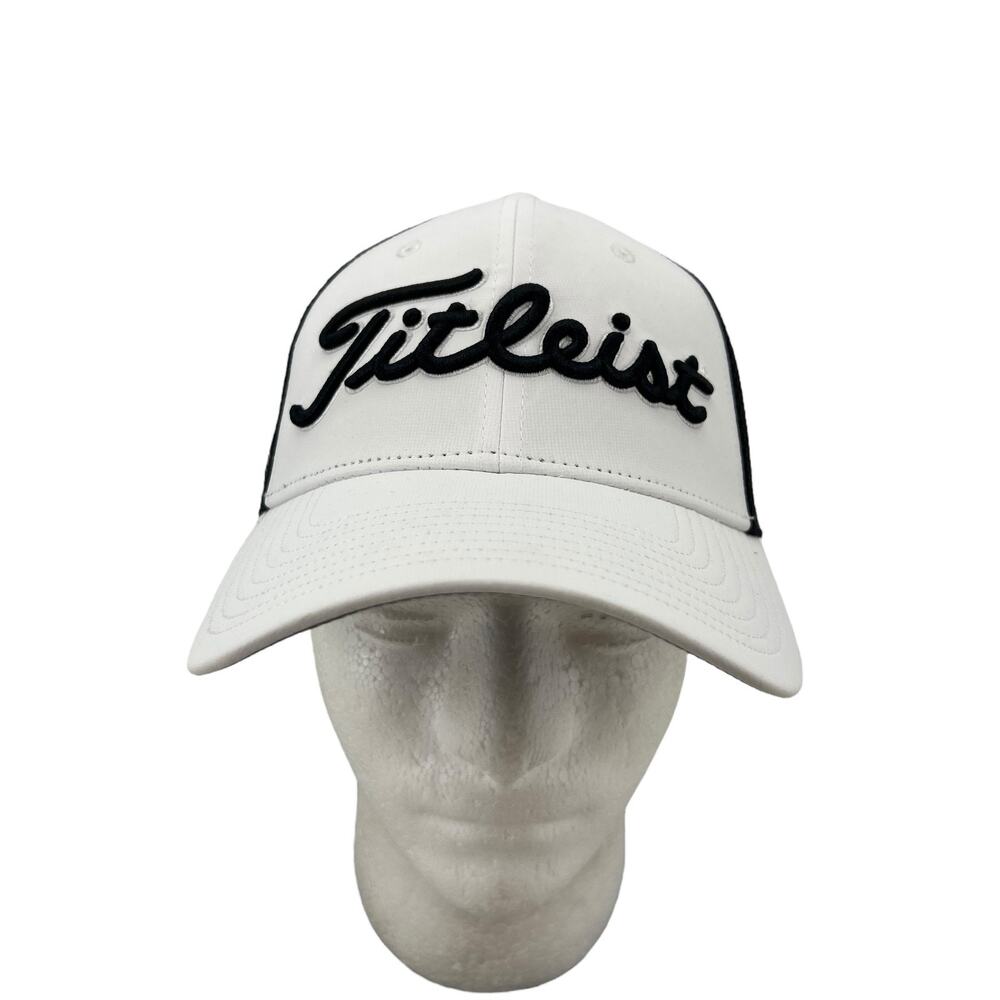 Titleist Hat Mens Snapback White Black Adjustable Mesh Back Hermitage Golf Club‎